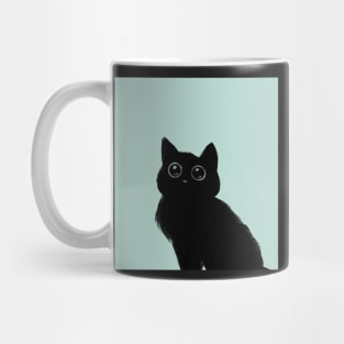 Black Cat Button Mug